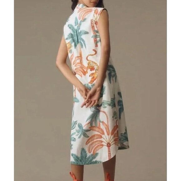 Maeve x Anthropologie The Lillian cap-sleeve button-front midi dress Medium - Picture 4 of 15